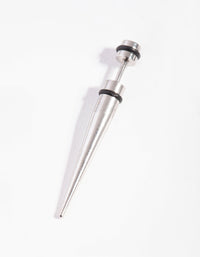 Surgical Steel Rhodium Simple Faux Taper - link has visual effect only