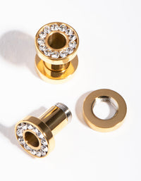 Gold Cubic Zirconia Open 5mm Plug - link has visual effect only