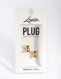 Gold Cubic Zirconia Open 5mm Plug - link has visual effect only