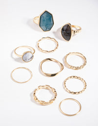 Gold Organic Station 8-Pack Rings - link has visual effect only
