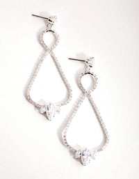 Silver Cubic Zirconia Figure 8 Drop Earrings - link has visual effect only