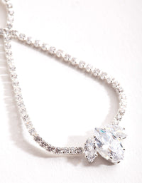 Silver Cubic Zirconia Figure 8 Drop Earrings - link has visual effect only