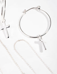 Silver Basic Cross 2-Pack Earring - link has visual effect only