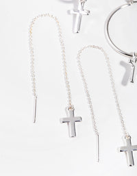 Silver Basic Cross 2-Pack Earring - link has visual effect only