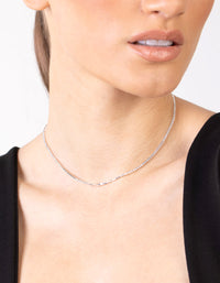 Naszyjnik choker z motywem motyla w kolorze srebrnym (6 sztuk) - link has visual effect only