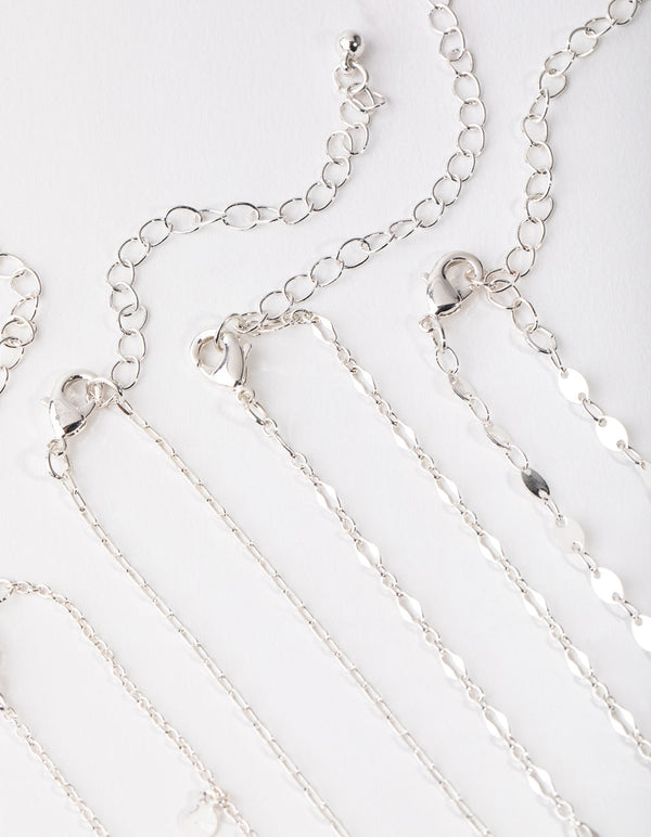 Naszyjnik choker z cienkiego srebra w sześciopaku