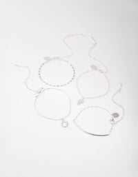 Silver Horseshoe Hamsa Bracelet and Anklet 4-Pack - link has visual effect only