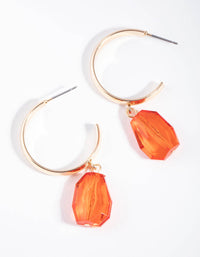 Gold Faceted Bead Hoop Earrings - link has visual effect only