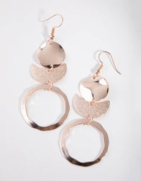 Rose Gold Texture Shape Drop Earrings - link has visual effect only