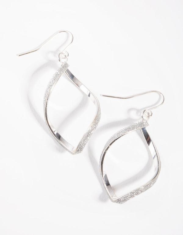 Silver Open Swirl Drop Earrings