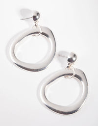 Silver Irregular Circle Drop Earrings - link has visual effect only