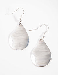 Silver Textured Teardrop Earrings - link has visual effect only