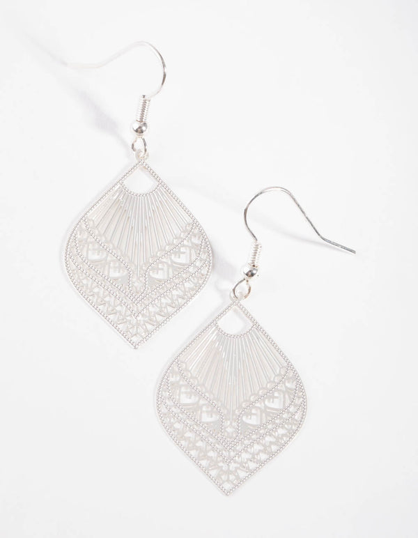 Silver Upside Down Tear Drop Earring