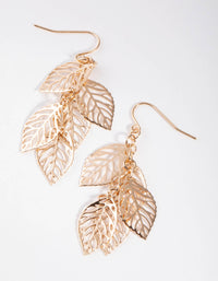 Gold Multi Leaf Drop Earrings - link has visual effect only