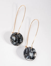 Gold Acrylic Disc Drop Earrings - link has visual effect only