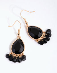 Gold Stone Set Drop Earrings - link has visual effect only