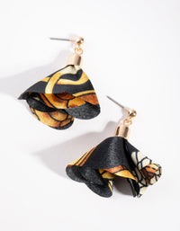 Gold Fabric Drop Earrings - link has visual effect only