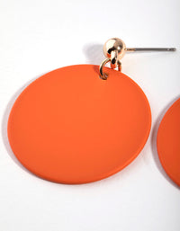 Gold Acrylic Disc Drop Earrings - link has visual effect only