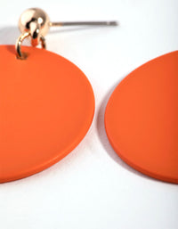 Gold Acrylic Disc Drop Earrings - link has visual effect only
