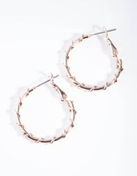 Rose Gold Metal Wrapped Hoop Earrings - link has visual effect only