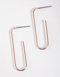 Rose Gold Rectangle Hoop Earrings - link has visual effect only
