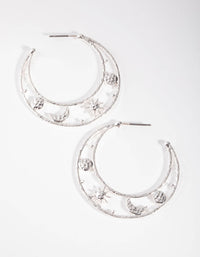 Silver Celestial Hoop Earrings - link has visual effect only