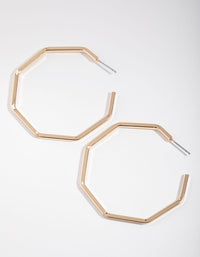 Gold Octagon Hoop Earrings - link has visual effect only