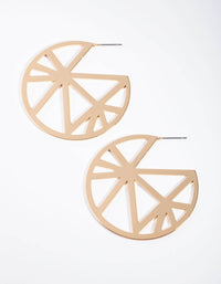 Gold Detailed Wheel Hoop Earrings - link has visual effect only