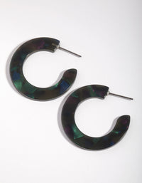 Acrylic Flat Medium Hoop Earrings - link has visual effect only