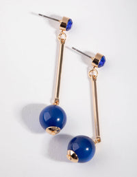 Gold Ball Drop Earrings - link has visual effect only