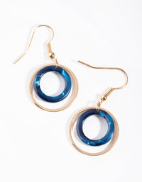 Gold Acrylic Loop Drop Earrings - link has visual effect only