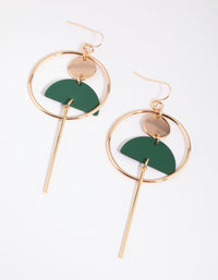 Green Circle and Mobile Drop Earrings - link has visual effect only