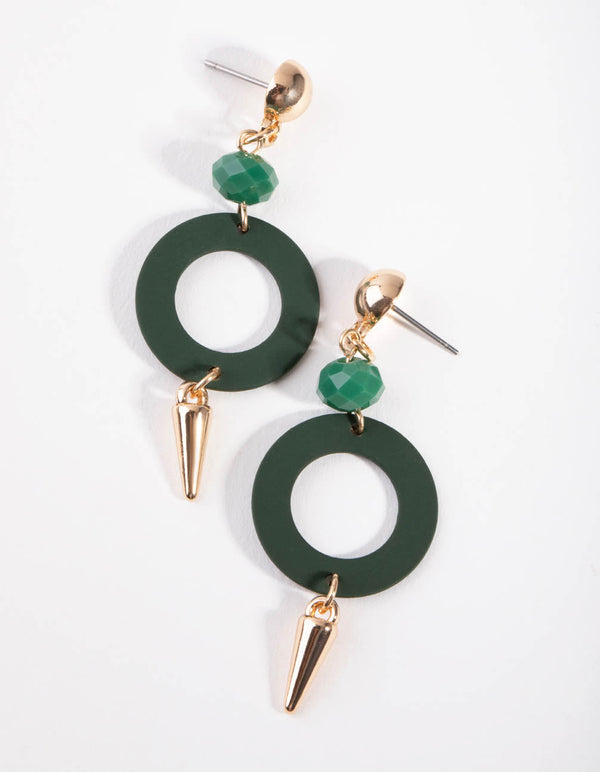 Gold Multi Bead Drop Earrings