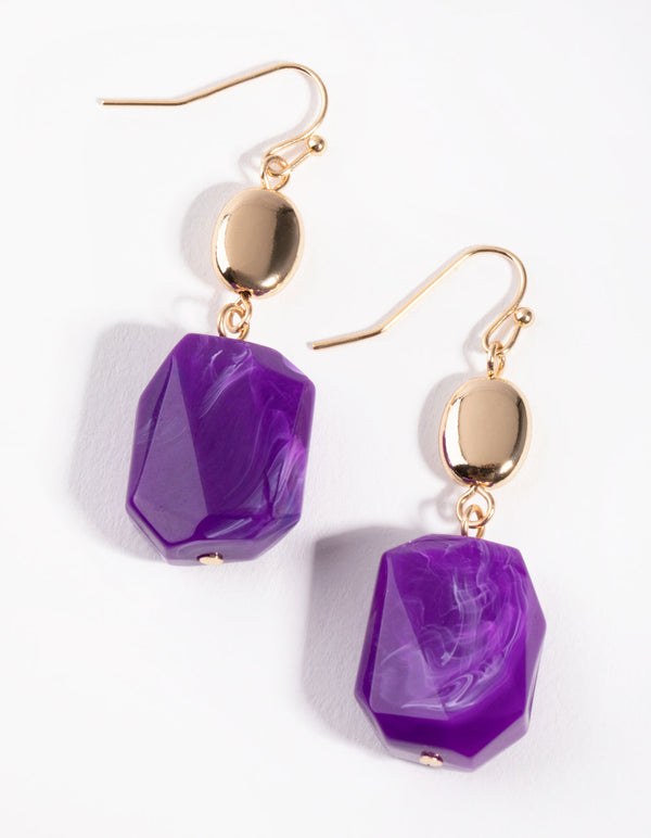 Gold Mini Stone Drop Earrings