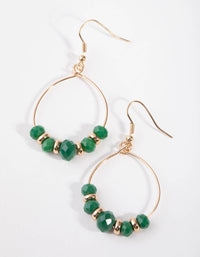 Gold Bead Wire Drop Earrings - link has visual effect only