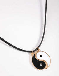 Gold Ying Yang Cord Necklace - link has visual effect only
