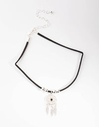 Silver Dreamcatcher Choker Necklace - link has visual effect only