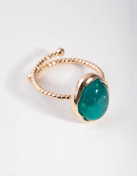 Gold Medium Stone Set Ring - link has visual effect only
