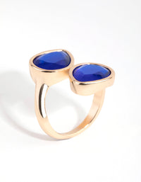 Gold Dual Blue Stone Ring - link has visual effect only