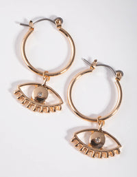 Gold Evil Eye Hoop Earrings - link has visual effect only