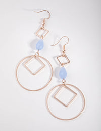 Rose Gold Diamond in Circle Drop Earrings - link has visual effect only