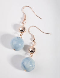 Rose Gold Marbled Ball Drop Earrings - link has visual effect only