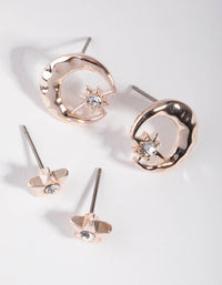 Rose Gold Celestial Stud 2-Pack Earring - link has visual effect only