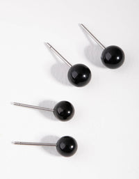 Acrylic Black Ball Stud 2-Pack Earring - link has visual effect only