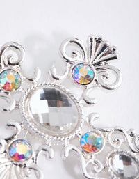 Silver Diamante Cross Brooch - link has visual effect only