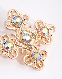 Gold Miniature Cross Brooch - link has visual effect only
