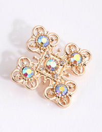 Gold Miniature Cross Brooch - link has visual effect only