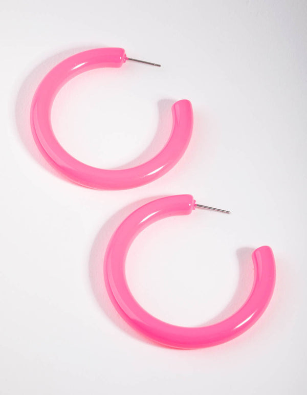 Acrylic Medium Hoop Earrings
