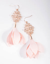 Rose Gold Fancy Filigree Drop Earrings - link has visual effect only