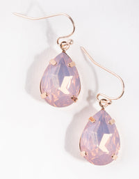 Rose Gold Pink Stone Drop Earrings - link has visual effect only
